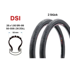2 Stück 26 Zoll DSI Fahrrad Reifen 50-559 City Bike Stadtrad 26x1.90 Schwarz -Shimano Verkaufsgeschäft 2 stueck 26 zoll dsi fahrrad reifen 50 559 city bike stadtrad 26x190 schwarz