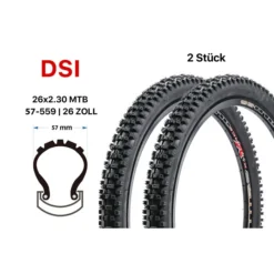 2 Stück 26 Zoll Fahrrad Reifen 26x1.75 Schwalbe Impac Streetpac 47-559 Creme Reflex