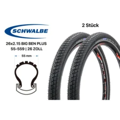 2 Stück 26 Zoll Schwalbe Fat Frank Fahrrad Reifen 60-559 Kevlar Beach Cruiser Tire