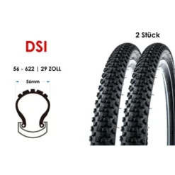 2 Stück 29 Zoll Fahrrad Reifen DSI 56-622 MTB 29x2.20 Mantel Decke Tire Schwarz -Shimano Verkaufsgeschäft 2 stueck 29 zoll fahrrad reifen dsi 56 622 mtb 29x220 mantel decke tire schwarz