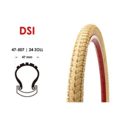 24 Zoll DSI Fahrrad Reifen 24x1.75 City Trekking Bike 47-507 Creme -Shimano Verkaufsgeschäft 24 zoll dsi fahrrad reifen 24x175 city trekking bike 47 507 creme