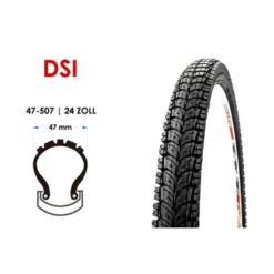 24 Zoll DSI Fahrrad Reifen 24x1.75 City Trekking Bike 47-507 Schwarz -Shimano Verkaufsgeschäft 24 zoll dsi fahrrad reifen 24x175 city trekking bike 47 507 schwarz 1