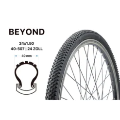 24 Zoll Fahrrad Reifen DSI 24x1.75 City Bike 47-507 Wire Tire Creme