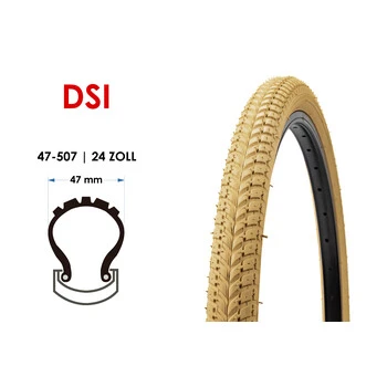 24 Zoll Fahrrad Reifen DSI 24x1.75 City Bike 47-507 Wire Tire Creme 3 24 Zoll Fahrrad Reifen DSI 24x1.75 City Bike 47-507 Wire Tire Creme – Bild 3