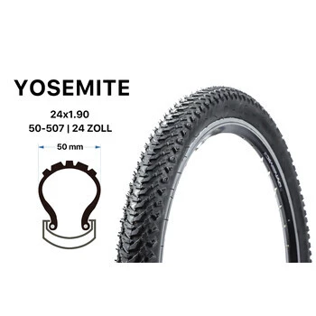 24 Zoll Fahrrad Reifen Yosemite 24x1.90 MTB Mountain Bike Tire 50-507 3 24 Zoll Fahrrad Reifen Yosemite 24x1.90 MTB Mountain Bike Tire 50-507 – Bild 3