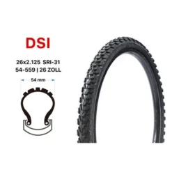 26 DSI Fahrrad Reifen 26x2.125 Mountain Bike MTB 54-559 Schwarz SRI-31 -Shimano Verkaufsgeschäft 26 dsi fahrrad reifen 26x2125 mountain bike mtb 54 559 schwarz sri 31