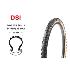 26 Zoll DSI Fahrrad Reifen 58-559 Mountain Bike MTB 26x2.30 Tire Schwarz