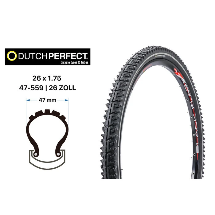 26 Zoll Dutch Perfect Fahrrad Reifen 5mm No Flat 26x2.00 MTB 54-559 Reflex 2 26 Zoll Dutch Perfect Fahrrad Reifen 5mm No Flat 26x2.00 MTB 54-559 Reflex – Bild 2