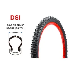 26 Zoll Fahrrad Reifen DSI 26x2.35 Mountain Bike MTB 58-559 Tire SRI 50 -Shimano Verkaufsgeschäft 26 zoll fahrrad reifen dsi 26x235 mountain bike mtb 58 559 tire sri 50
