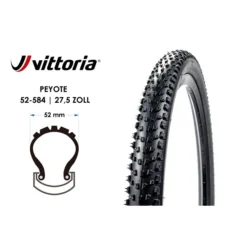 27.5 Zoll VITTORIA Saguaro Fahrrad Falt Reifen 27.5x2.0 MTB 51-584 Schwarz