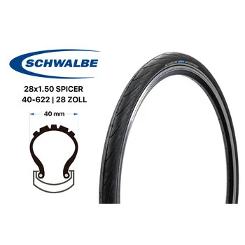 28 Zoll Fahrrad Reifen Schwalbe Spicer 28x1.50 K-Guard 40-622 REFLEX 3 28 Zoll Fahrrad Reifen Schwalbe Spicer 28x1.50 K-Guard 40-622 REFLEX – Bild 3