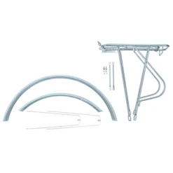 28 Zoll Schutzblech Gepäckträger Set Fahrrad City Trekking Bike Grau