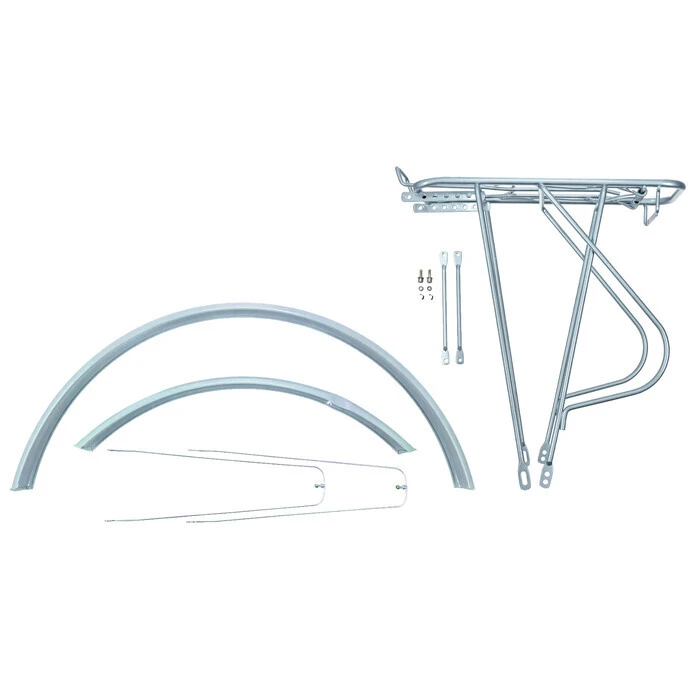 28 Zoll Schutzblech Gepäckträger Set Fahrrad City Trekking Bike Grau 1 28 Zoll Schutzblech Gepäckträger Set Fahrrad City Trekking Bike Grau