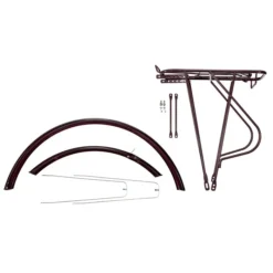 28 Zoll Schutzblech Gepäckträger Set Fahrrad City Trekking Bike Weiss Matt