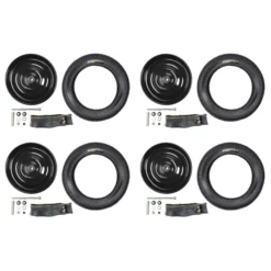 4 Stück 12 1/2 Zoll Scheibenrad Set Laufradsatz Kenda Reifen 47-203 AV Klaufix DDR Seifenkiste Bausatz