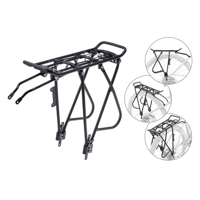 Fahrrad Alu Gepäckträger 28-29 Zoll Universal Verstellbar Federklappe Schwarz 200mm Strebe 1 Fahrrad Alu Gepäckträger 28-29 Zoll Universal Verstellbar Federklappe Schwarz 200mm Strebe