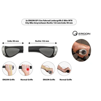ERGON GP1 Fahrrad Lenker Griffe Small And Long 3 ERGON GP1 Fahrrad Lenker Griffe Small And Long – Bild 3