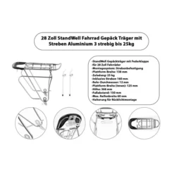 RACKTIME Shine Evo Tour System-Gepäckträger 28" Standlicht