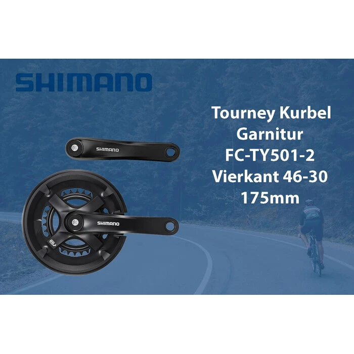 SHIMANO Tourney Fahrrad Kurbel Garnitur FC-TY501 Vierkant 48-38-28 Zähne Für 3x6/7/8 Fach Silber 2 SHIMANO Tourney Fahrrad Kurbel Garnitur FC-TY501 Vierkant 48-38-28 Zähne Für 3x6/7/8 Fach Silber – Bild 2